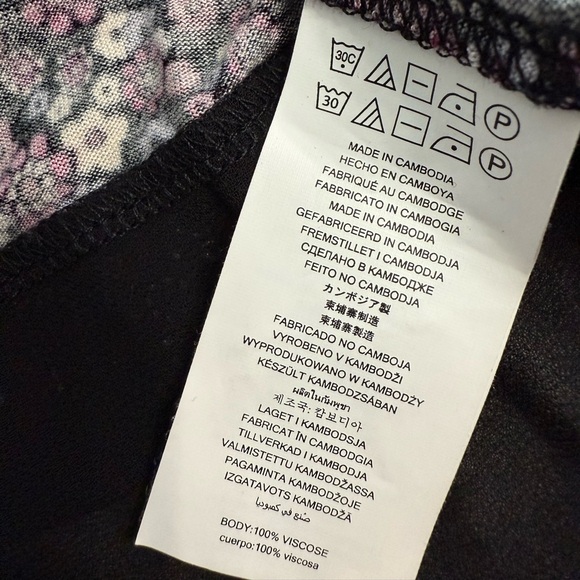 Michael Michael Kors Womens M Black Paisley Floral Print Long Sleeve Blouse Top - Picture 8 of 8